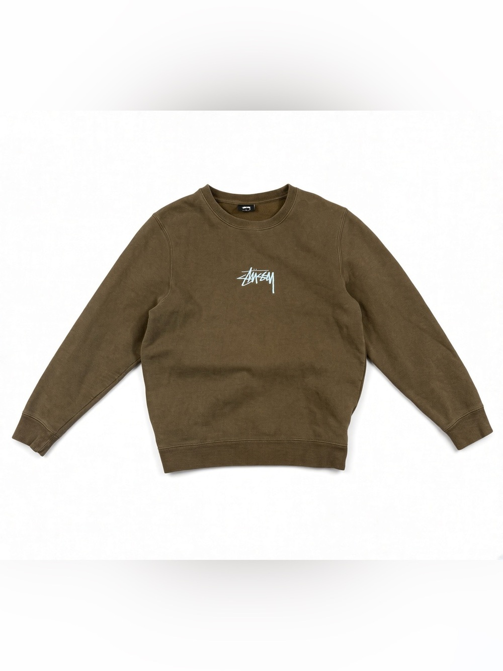 Stussy Mens S Brown Crewneck Sweatshirt Stock Logo
